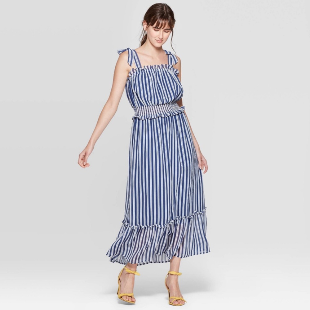 Who What Wear Striped Maxi Dress